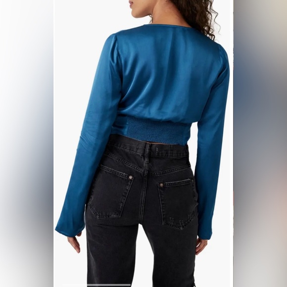 Free People Front Twist Satin Crop Top - Picture 4 of 11